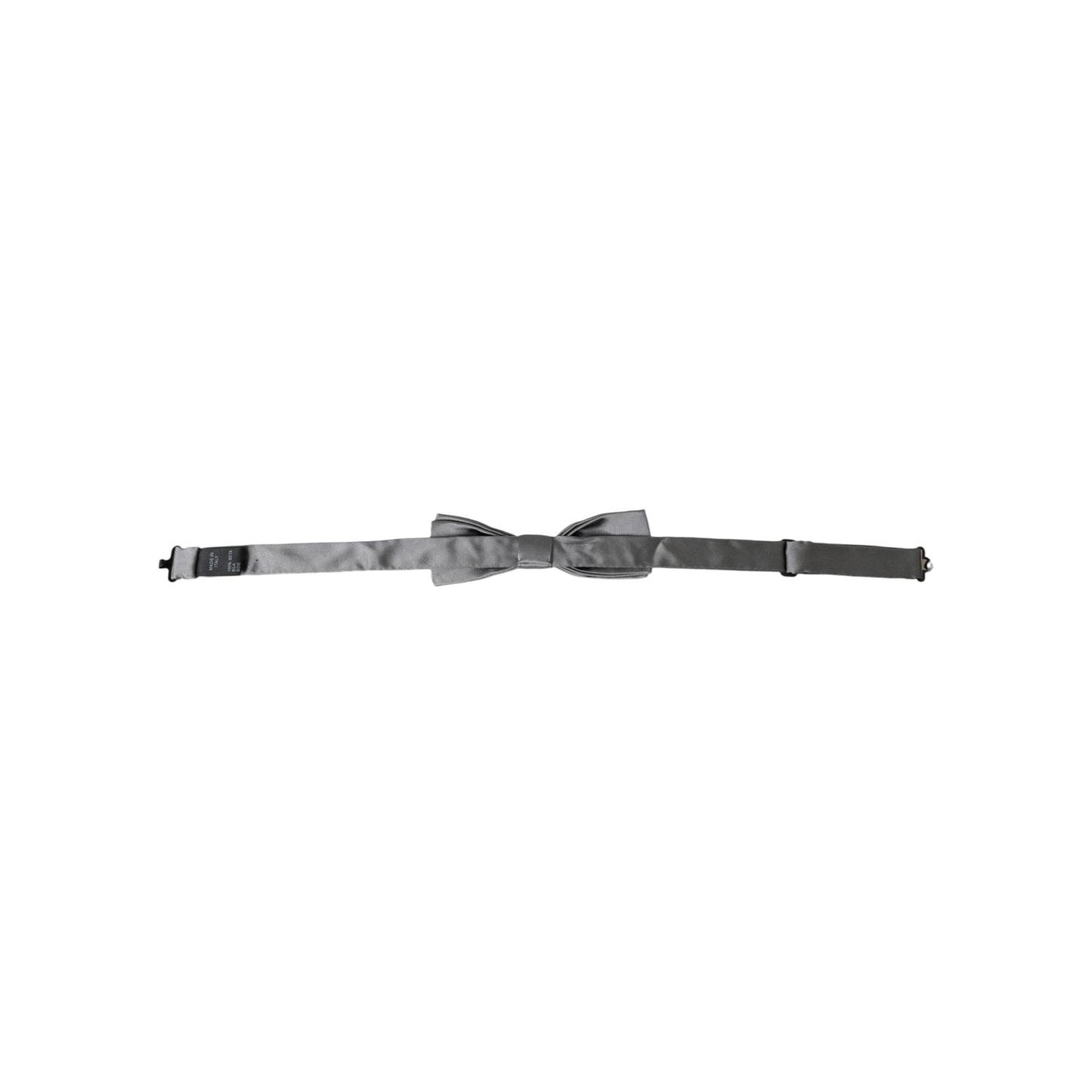 Dolce & Gabbana Gray Satin Silk Adjustable Neck Men Papillon Bow Tie
