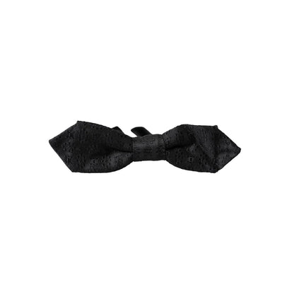 Dolce & Gabbana Black Silk Fantasy Adjustable Neck Men Bow Tie