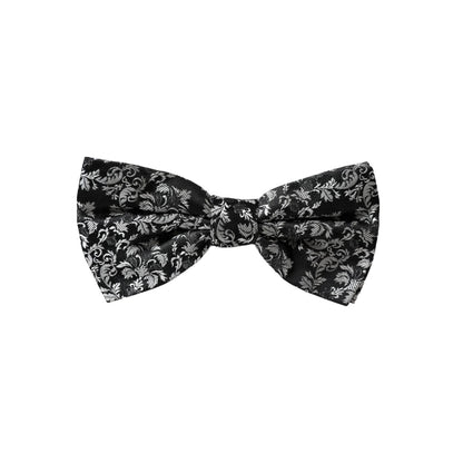 Dolce & Gabbana Black Floral Silk Adjustable Neck Men Bow Tie