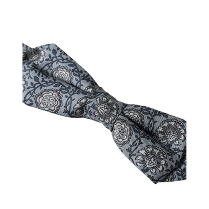 Dolce & Gabbana Gray Silk Patterned Adjustable Neck Men Bow Tie