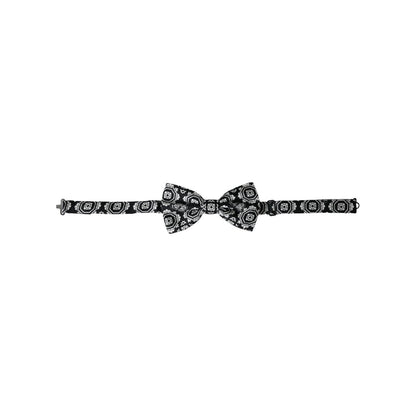 Dolce & Gabbana Black White Printed Adjustable Neck Men Bow Tie Dolce & Gabbana