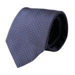 Dolce & Gabbana Navy Blue Silk Patterned Adjustable Men Tie KRA3304