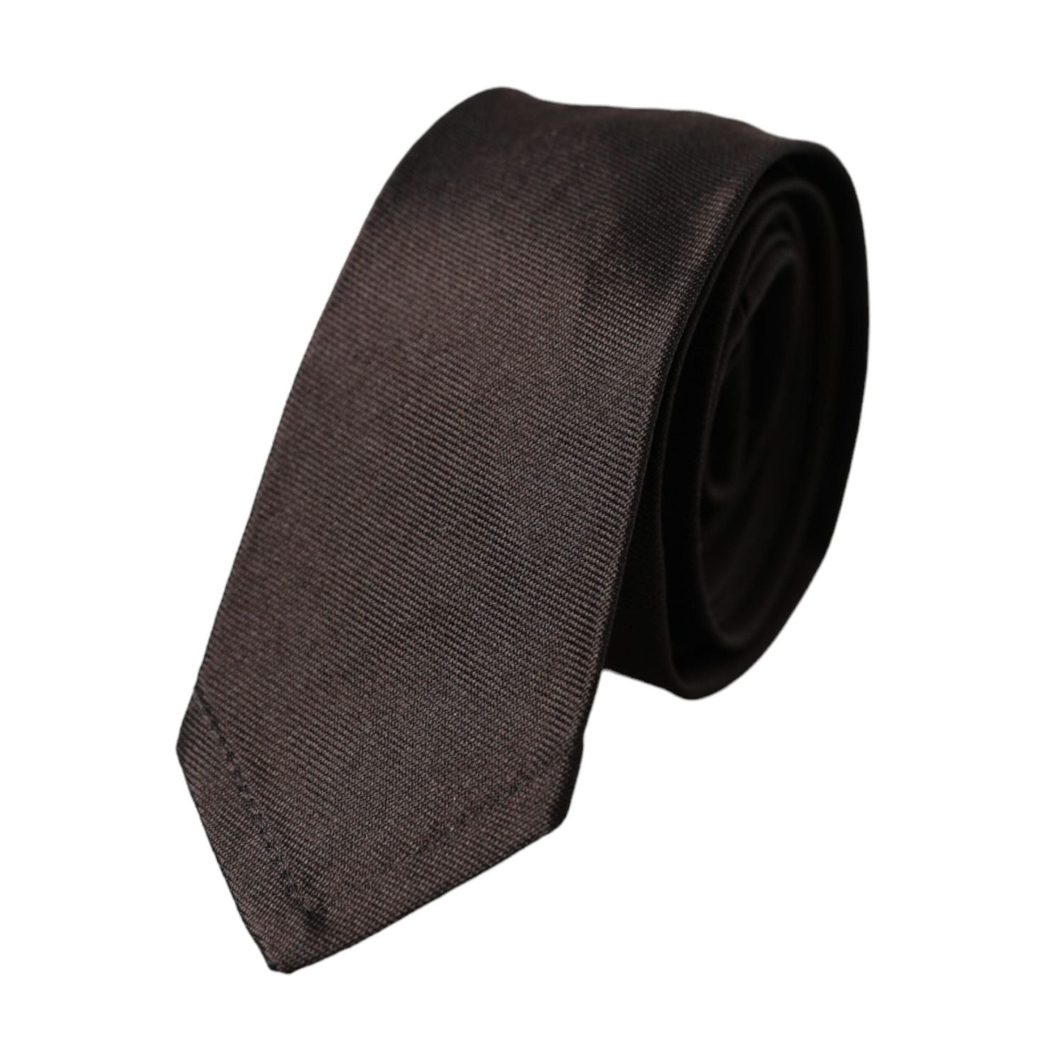 Dolce & Gabbana Brown Solid 100% Silk Adjustable Tie