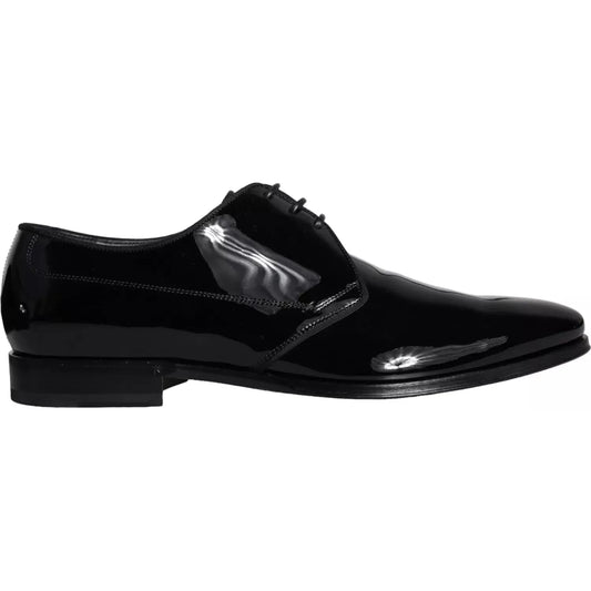 Dolce & Gabbana Black Calfskin Leather Derby Men Dress Shoes MV5708-39