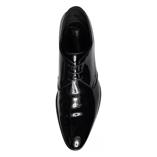 Dolce & Gabbana Black Calfskin Leather Derby Men Dress Shoes MV5708-39