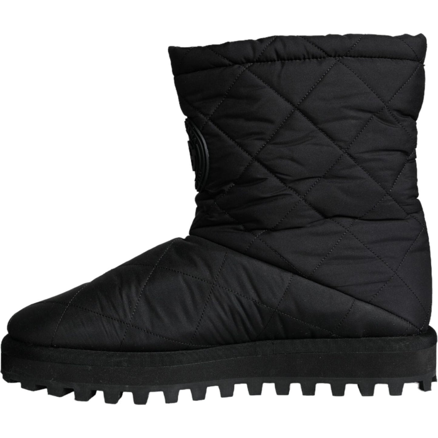 Dolce & Gabbana Black Nylon Padded Mid Calf Men Boots Shoes