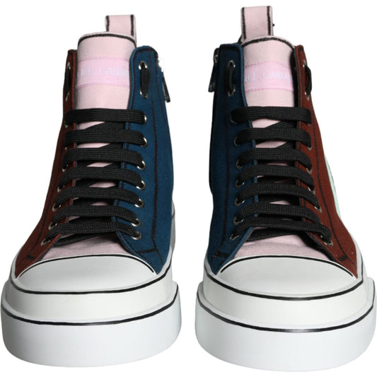 Dolce & Gabbana Multicolor Patchwork High Top Sneaker Shoes MV5877-44