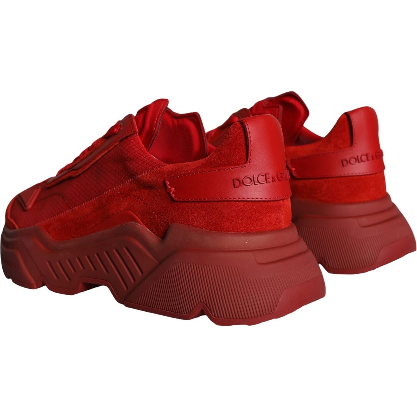 Dolce & Gabbana Red Leather Daymaster Low Top Sneakers Shoes MV5880-41.5