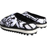 Dolce & Gabbana Black White Quilted Logo Sandals Slides Shoes MV5907-44