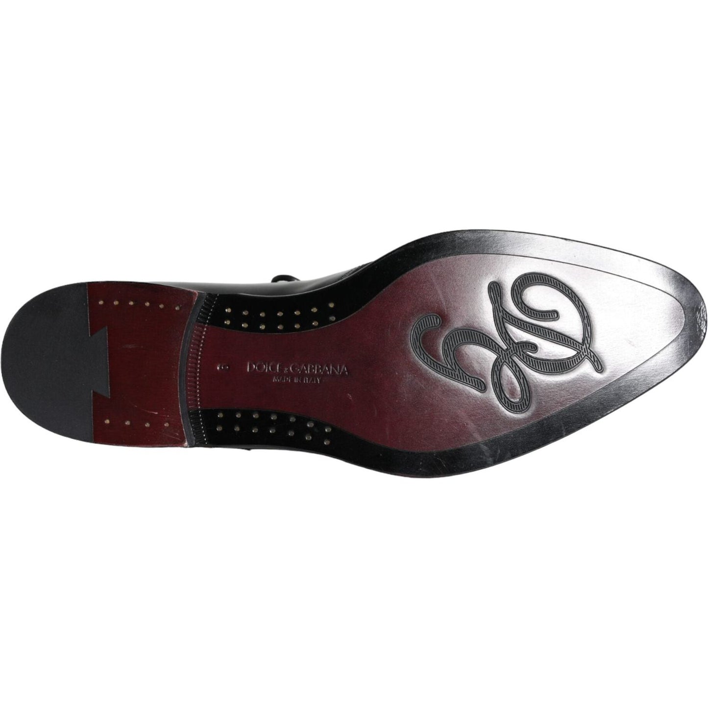 Dolce & Gabbana Black Calfskin Leather Derby Men Dress Shoes