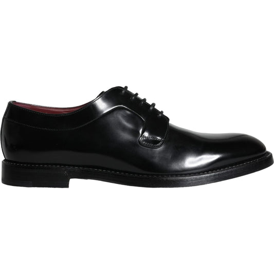 Dolce & Gabbana Black Calfskin Leather Derby Men Dress Shoes MV5913-43