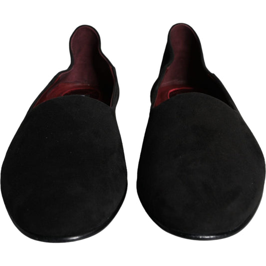 Dolce & Gabbana Black Suede Loafers Formal Slip On Shoes MV5914-40.5
