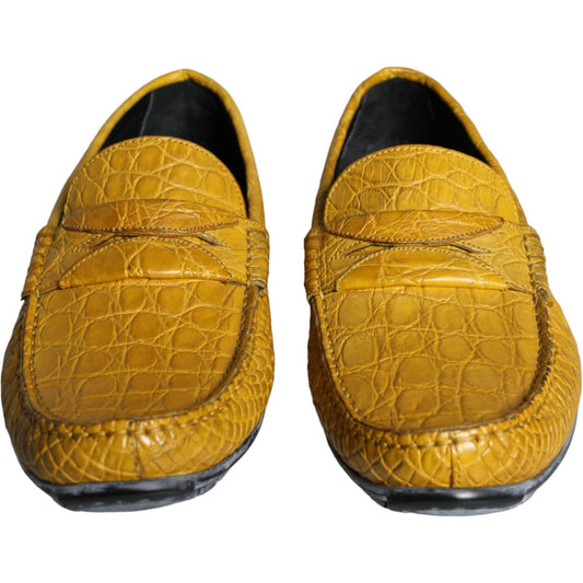 Dolce & Gabbana Yellow Leather Slip Mocassin Loafers Shoes MV5930-39