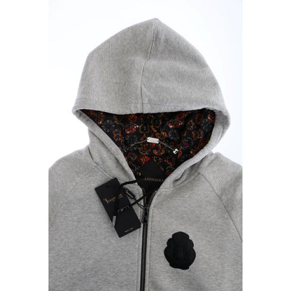 Billionaire Italian Couture Gray Cotton Hooded Sweatsuit