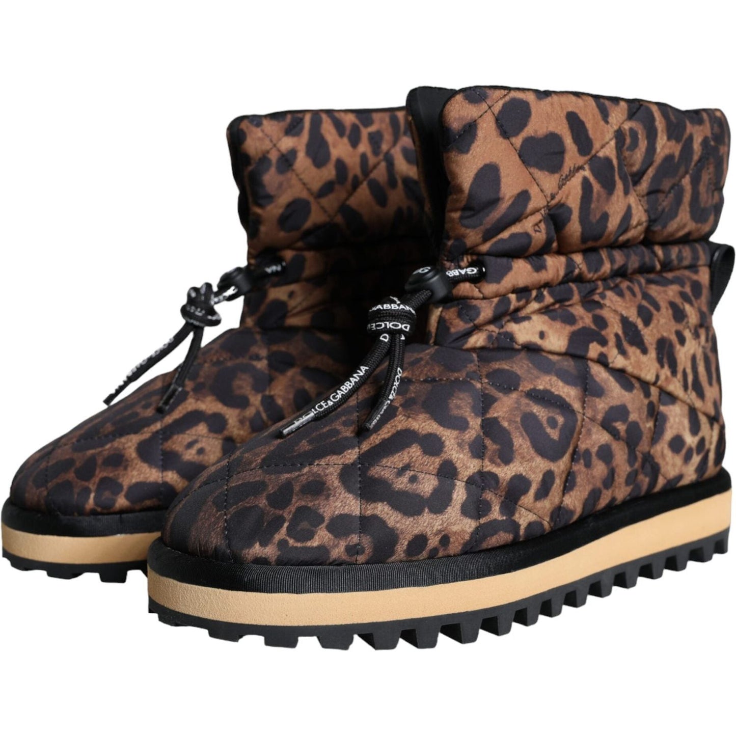 Dolce & Gabbana Brown Leopard Ankle Boots Padded Shoes MV6120-44