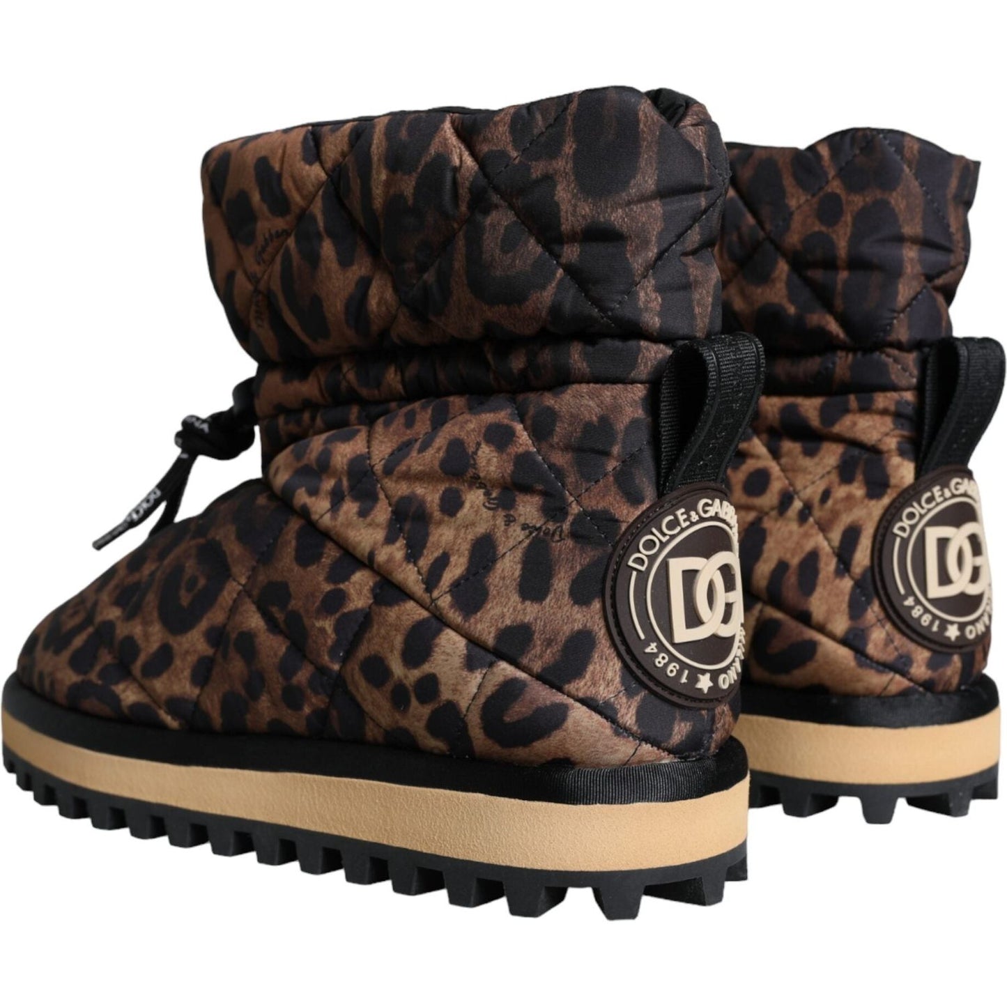 Dolce & Gabbana Brown Leopard Ankle Boots Padded Shoes MV6120-44