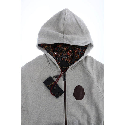 Billionaire Italian Couture Gray Cotton Hooded Sweatsuit