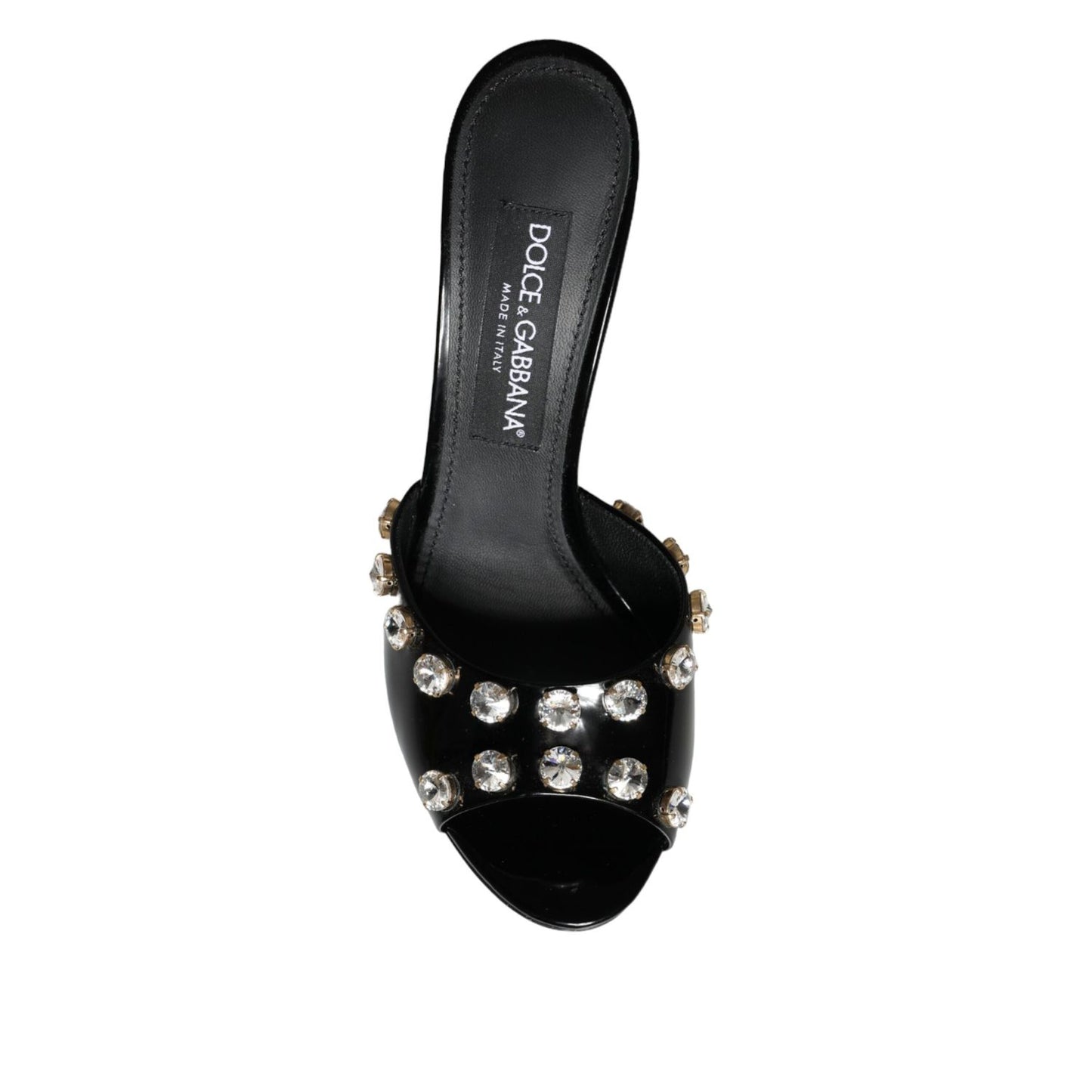 Dolce & Gabbana Black Crystal Heels Keira Sandals Shoes