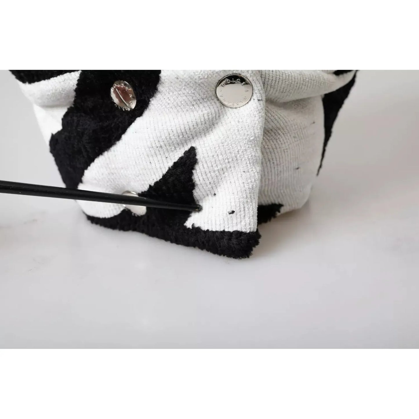 Dolce & Gabbana Black White Wool Whole Head Wrap Hat