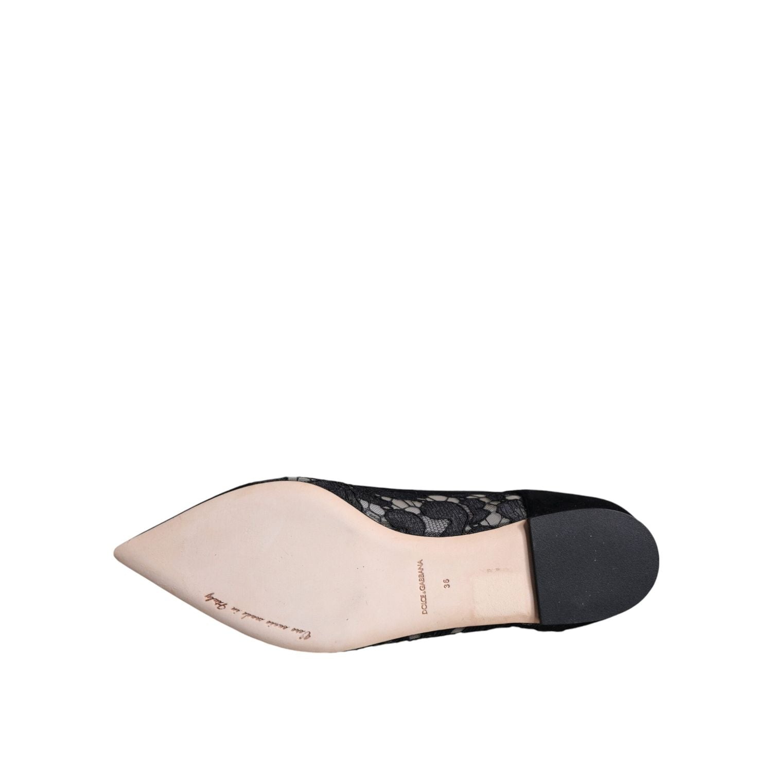 Dolce & Gabbana Black Taormina Lace Bellucci Flats Shoes