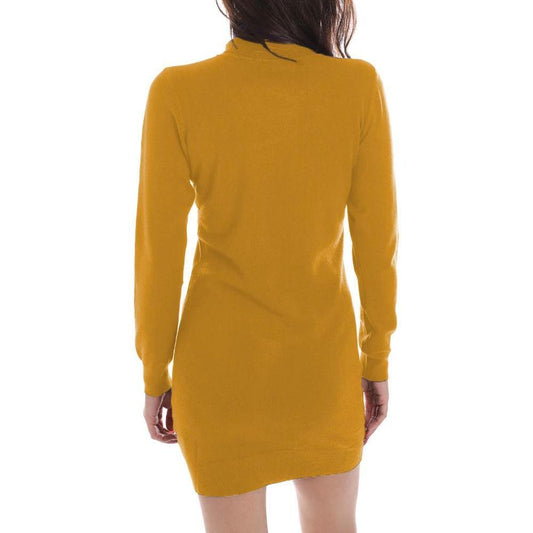 Yes Zee Yellow Viscose Dress YE-13721-XS