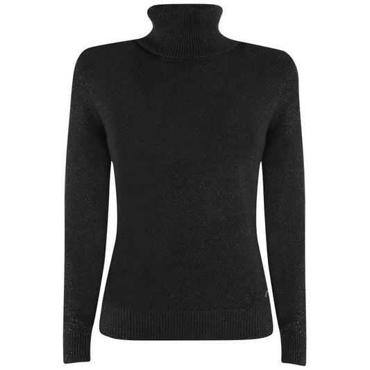 Yes Zee Black Viscose Sweater YE-13715-XS