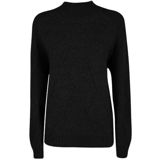 Yes Zee Black Acrylic Women Sweater YE-13706-XS