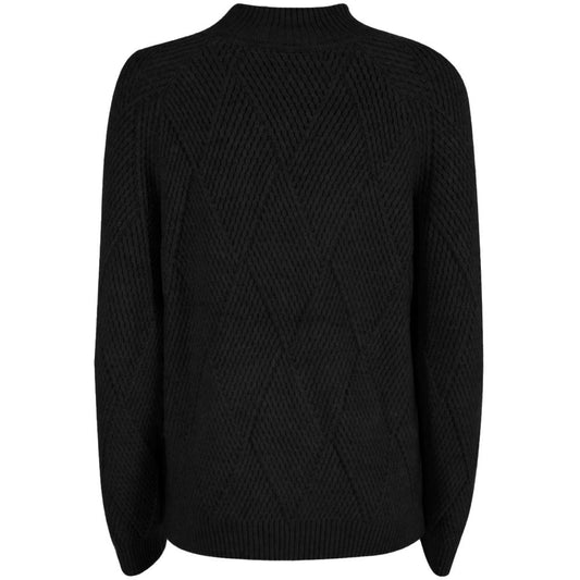 Yes Zee Black Acrylic Women Sweater YE-13706-XS