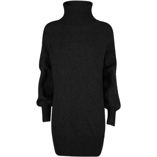 Yes Zee Black Marabou Women Dress YE-13705-XXL