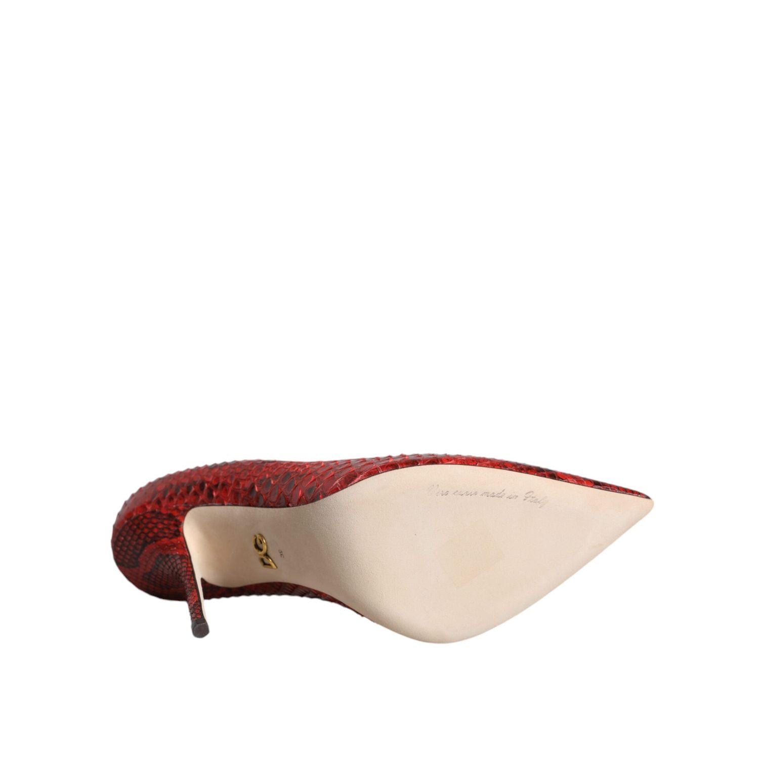 Dolce & Gabbana Red Leather Stiletto High Heels Pumps Shoes