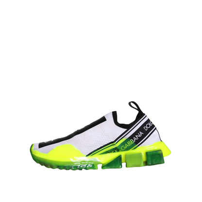 Dolce & Gabbana White Yellow Slip On Sorrento Sneakers Shoes