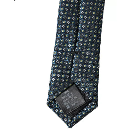 Dolce & Gabbana Green Patterned 100% Silk Adjustable Men Tie Dolce & Gabbana