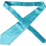 Dolce & Gabbana Light Blue Satin Silk Wide Adjustable Men Tie KRA3370