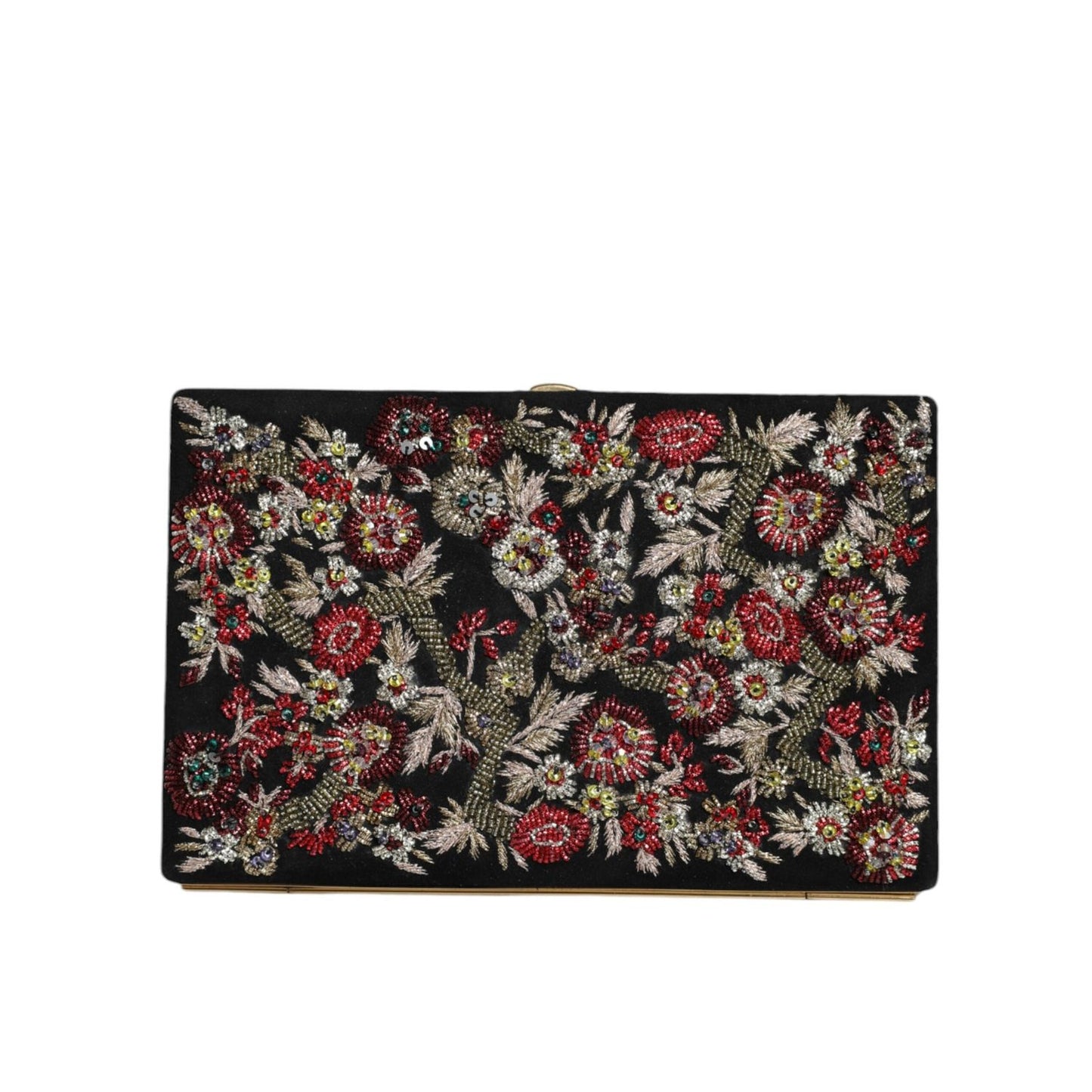 Dolce & Gabbana Multicolor Floral Gold Frame Clutch Evening Purse Bag Dolce & Gabbana