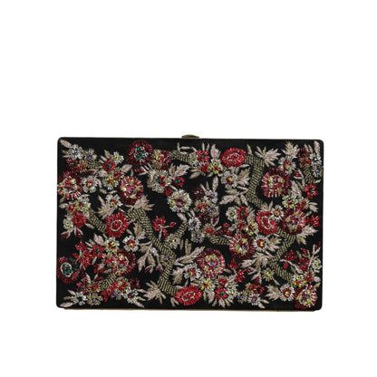 Dolce & Gabbana Multicolor Floral Gold Frame Clutch Evening Purse Bag Dolce & Gabbana