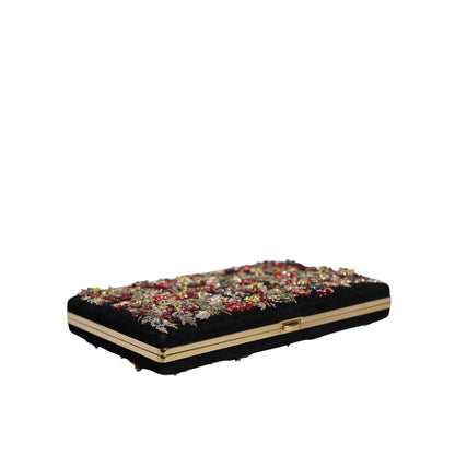 Dolce & Gabbana Multicolor Floral Gold Frame Clutch Evening Purse Bag Dolce & Gabbana