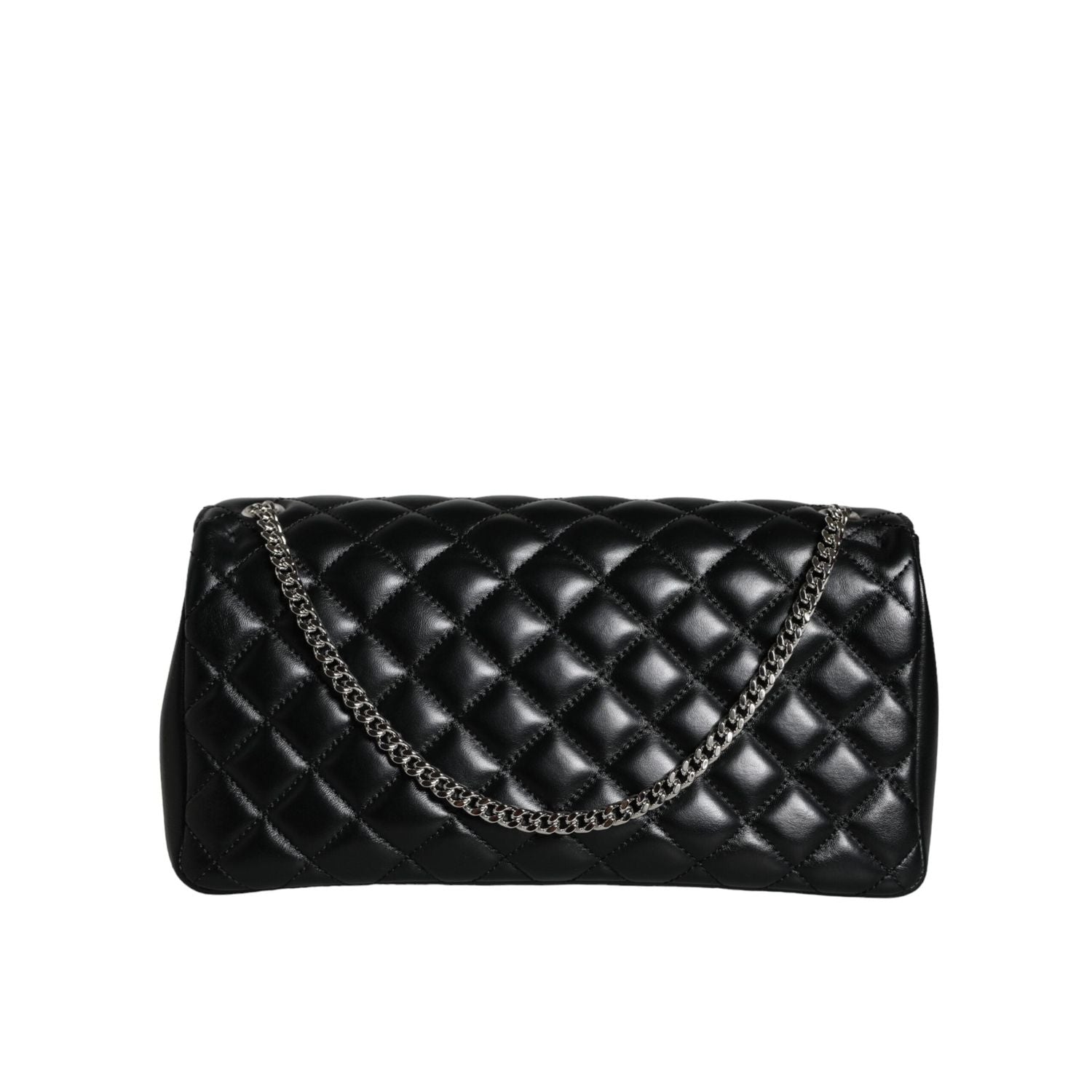 Versace Black Quilted Lambskin Leather Crossbody Shoulder Bag