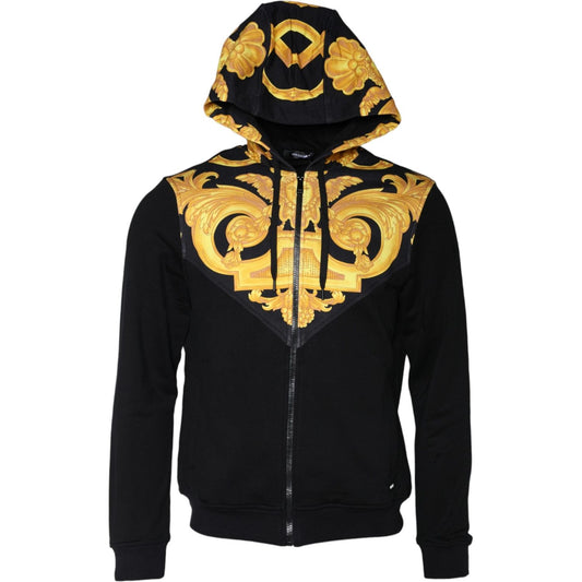 Versace Black Medusa Print Cotton Full Zip HoodieSweatshirt Sweater