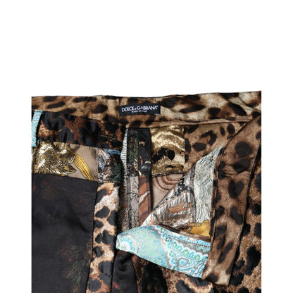 Dolce & Gabbana Multicolor Patchwork Jacquard High Waist Pants