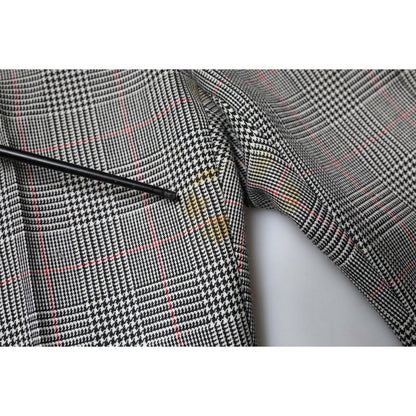 Dolce & Gabbana Gray Plaid Wool Mid Waist Women Tapered Pants