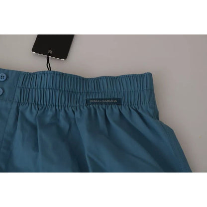 Dolce & Gabbana Blue Cotton Regular Boxer Shorts Underwear