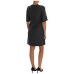 Dolce & Gabbana Gray Polka Dotted Sheath Wool Dress DR1216-1
