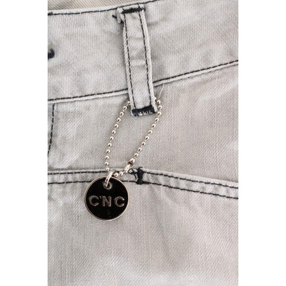 Costume National Gray Wash Cotton Slim Jeans