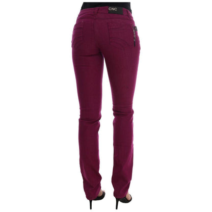 Costume National Purple Cotton Stretch Slim Denim Jeans