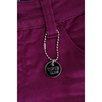 Costume National Purple Cotton Stretch Slim Denim Jeans