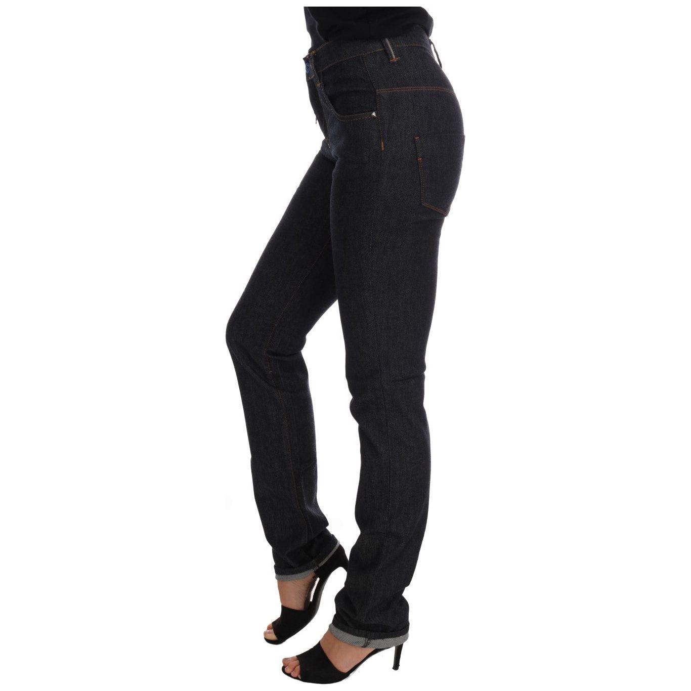 Costume National Blue Cotton Stretch Slim Fit Jeans