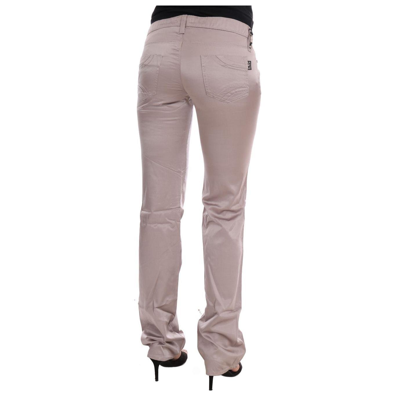 Costume National Beige Cotton Slim Fit Jeans