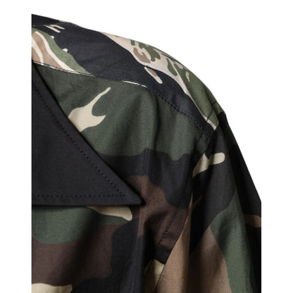 Dolce & Gabbana Multicolor Camouflage Button Down Men Casual Shirt Dolce & Gabbana