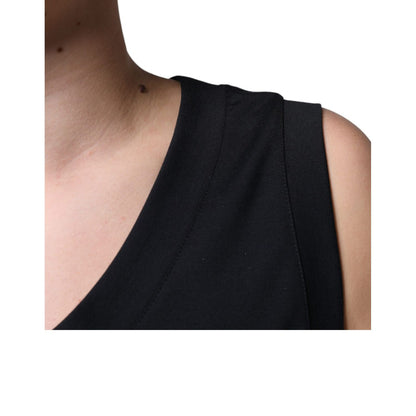 Dolce & Gabbana Black Cotton Born To Be Free Sleeveless T-shirt