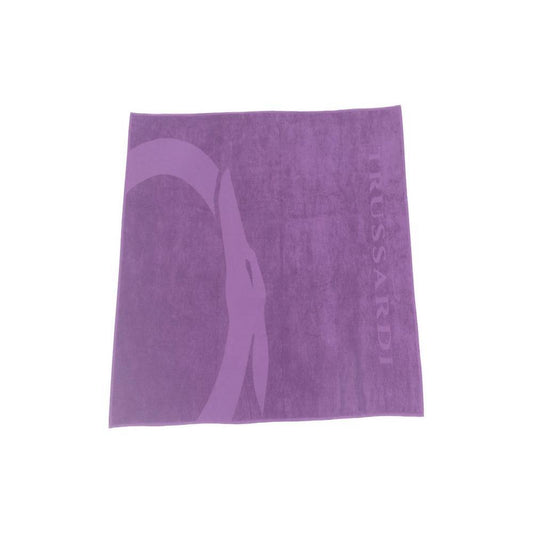 Trussardi Beachwear Purple Cotton Men Swim Towel TR-24328-UNISEX